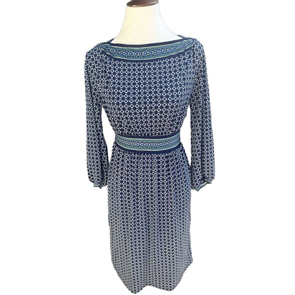 Max Studio Blue Navy Printed Women's Size Small S Sheath Dress $98 - Picture 12 of 16